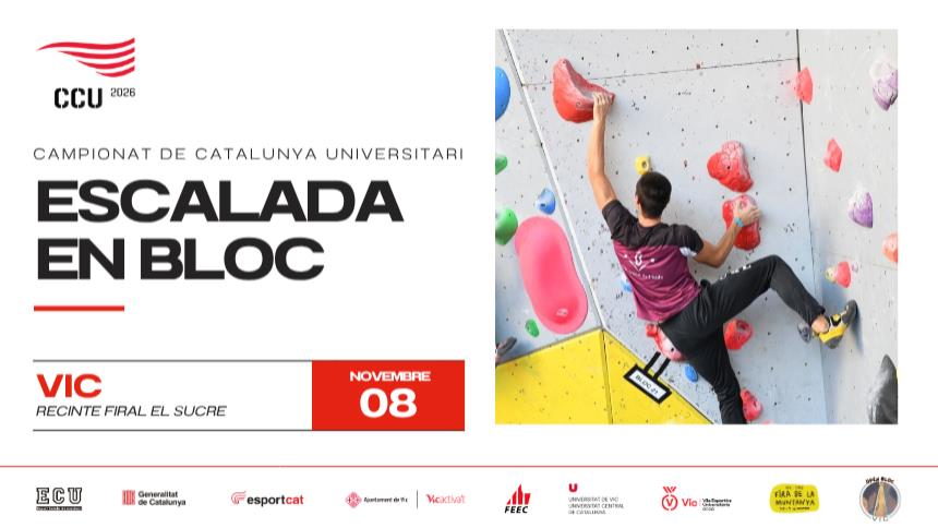 L’esport universitari escala fins a Vic amb el Campionat de Catalunya Universitari d’Escalada!